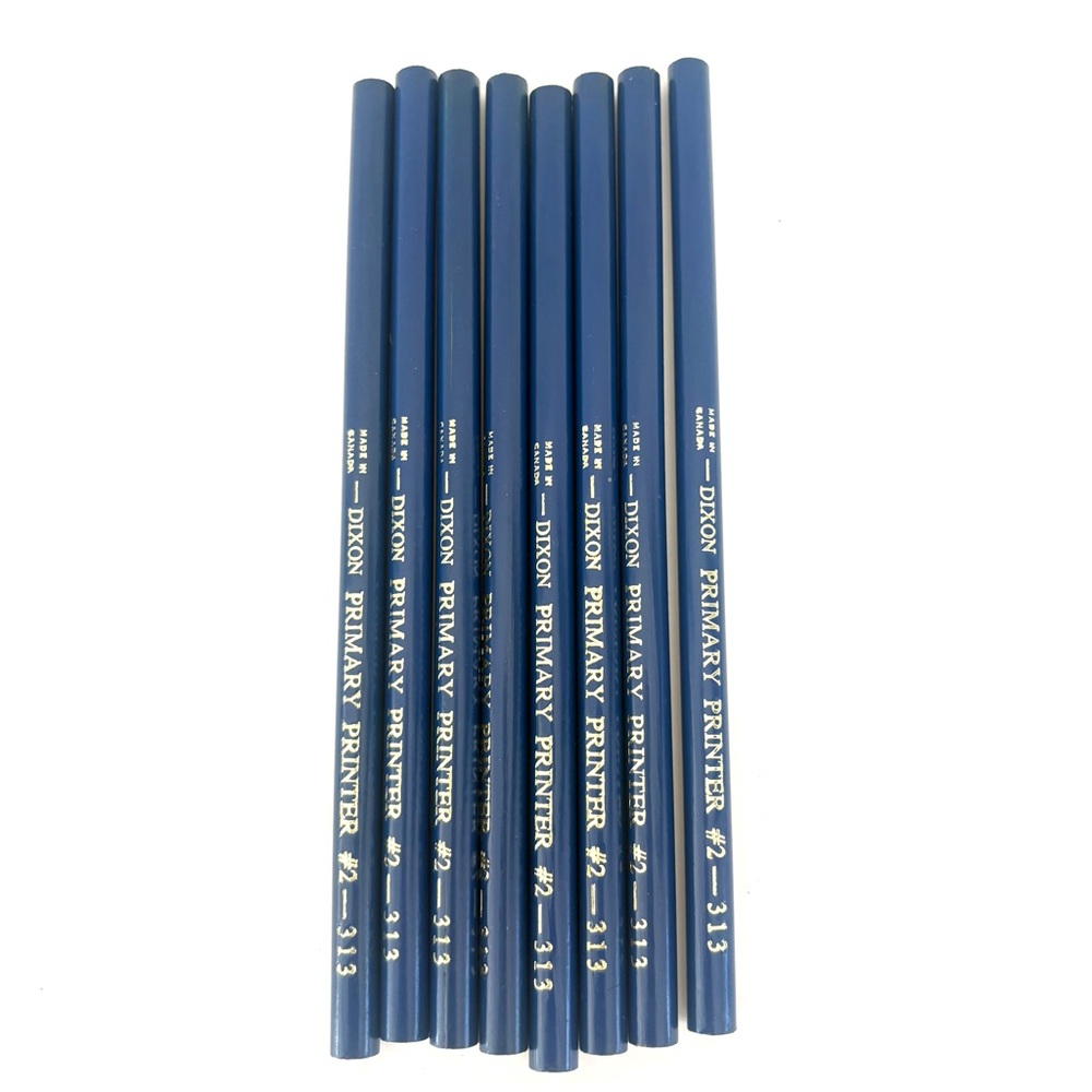 Set of 8 Vintage DIXON Primary Printer #2 313 Pencils